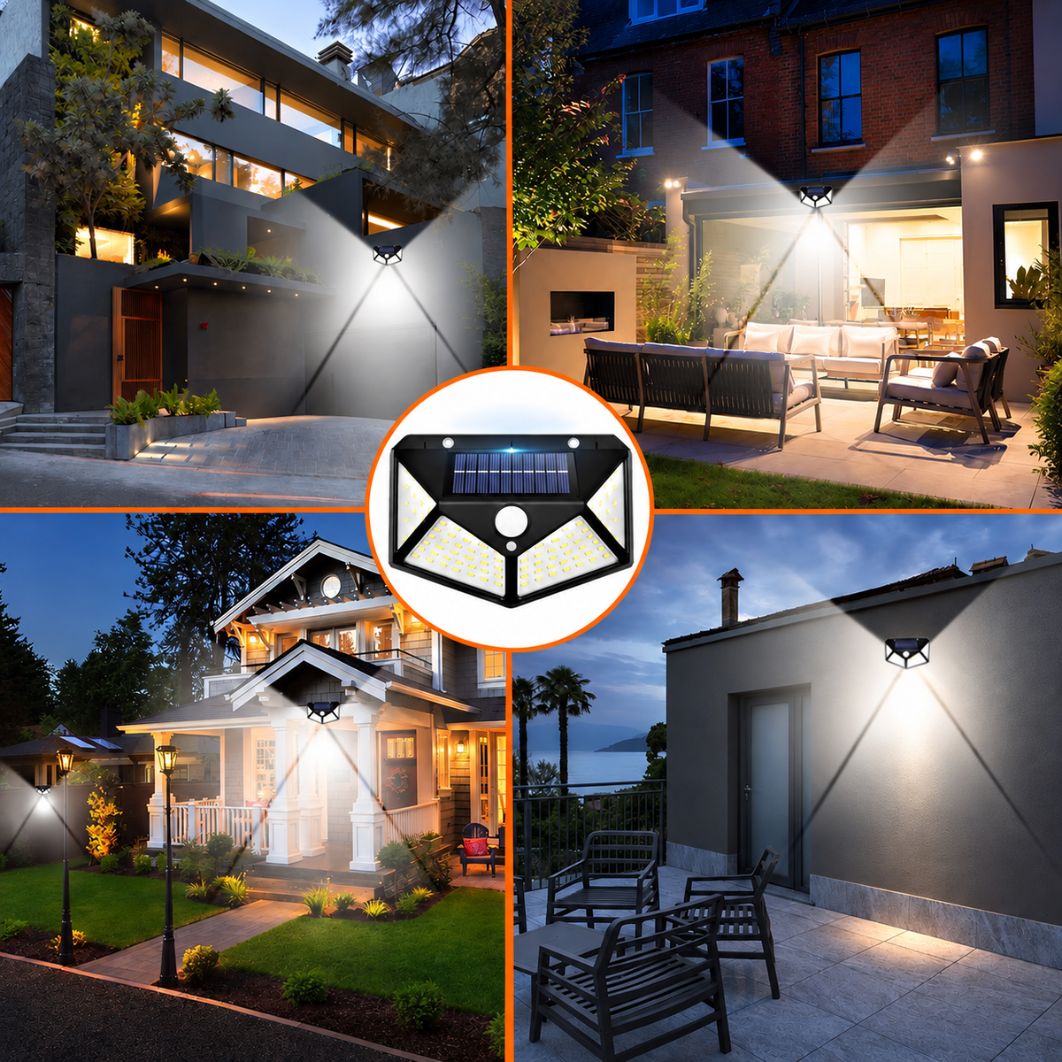 Solar Motion Sensor Sun-Powered LED Wall Light