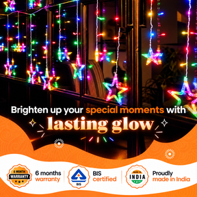 Star LED Curtain Light for Home Warm White