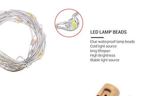 20 LED Wine Bottle Cork Copper Wire String Lights