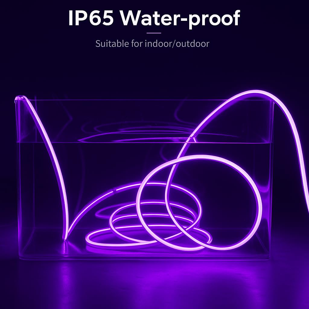 16.4 Ft Neon LED Strip Light with 12V Adapter