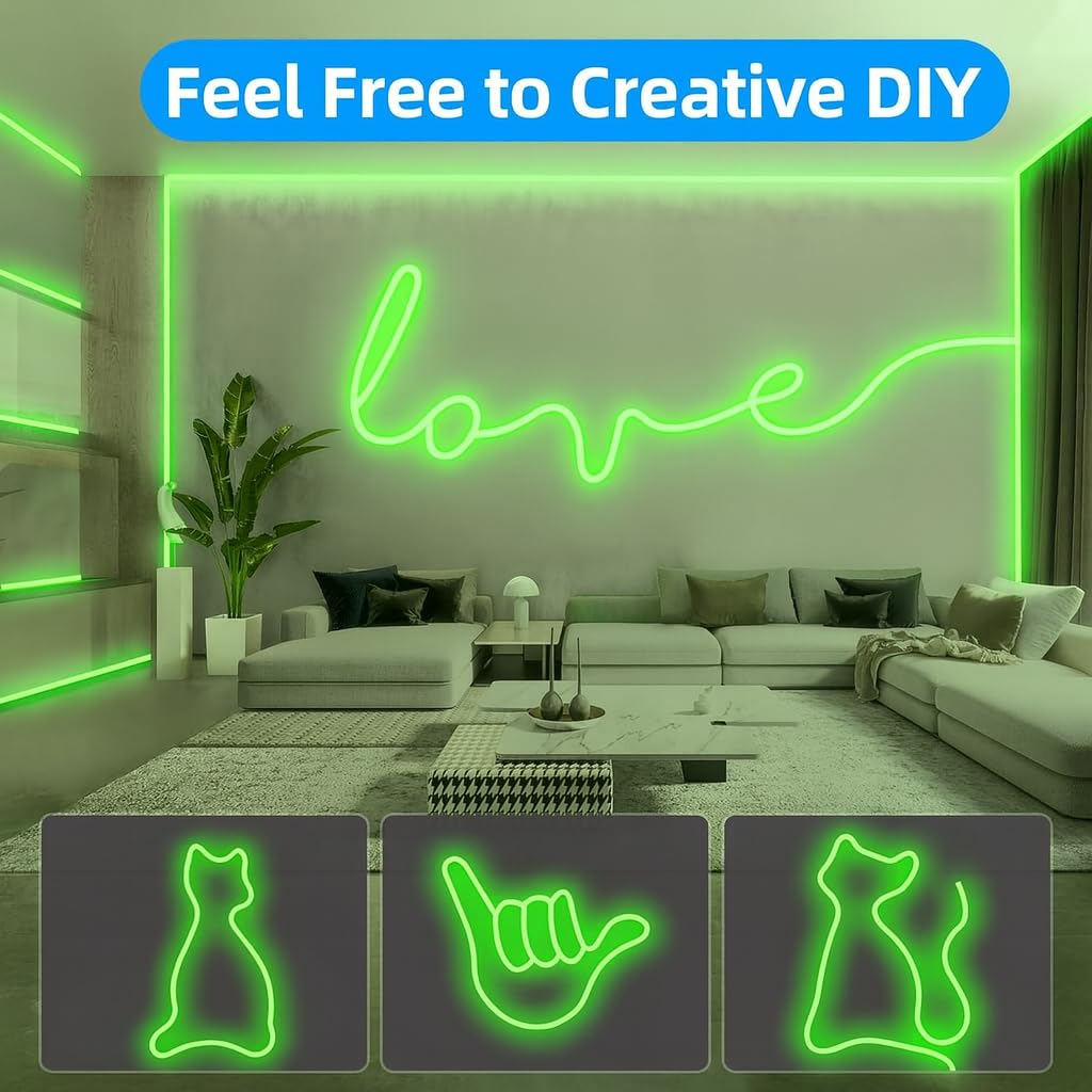 16.4 Ft Neon LED Strip Light with 12V Adapter