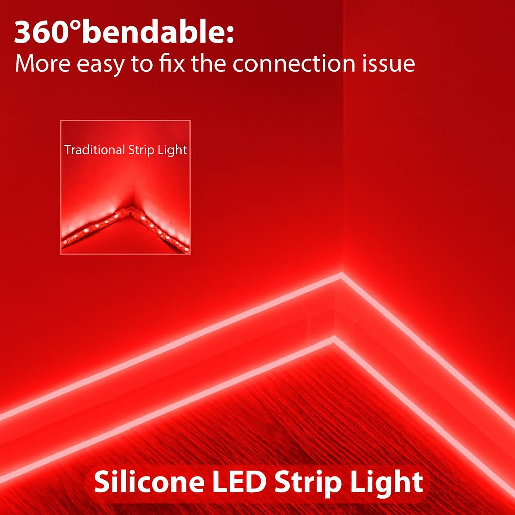 16.4 Ft Neon LED Strip Light with 12V Adapter