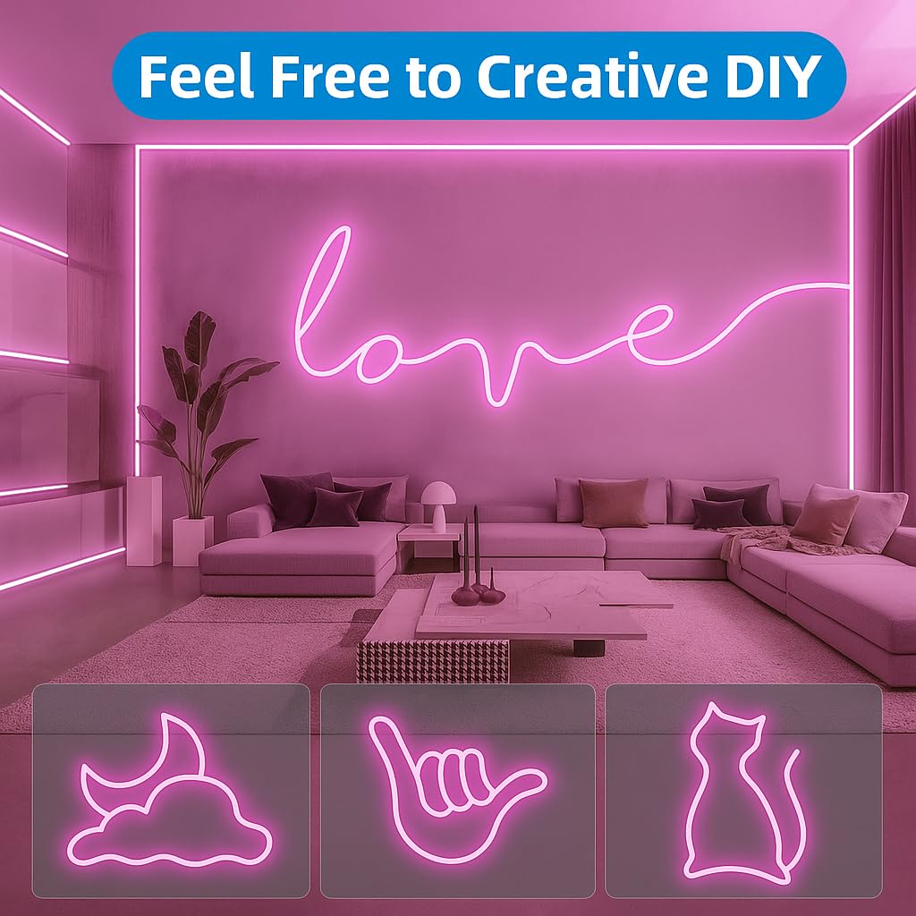 16.4 Ft Neon LED Strip Light with 12V Adapter