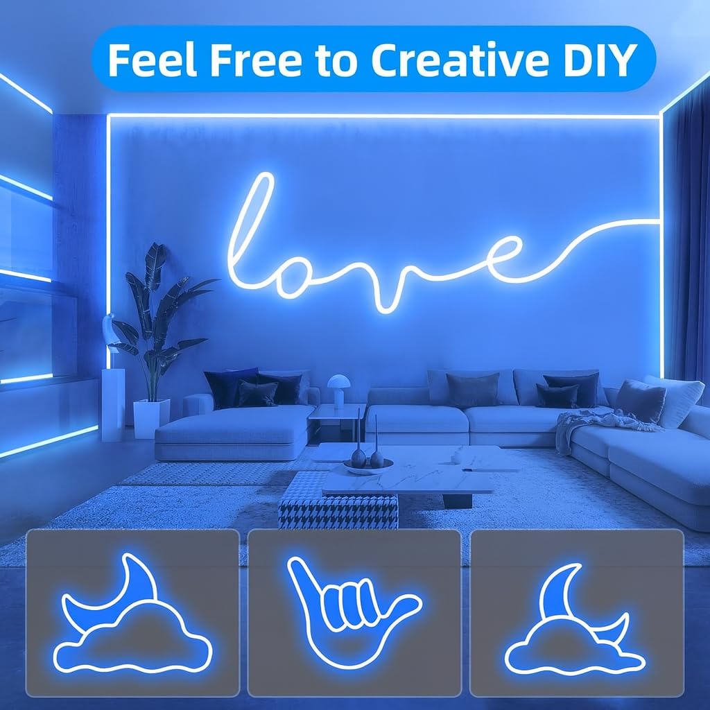 16.4 Ft Neon LED Strip Light with 12V Adapter