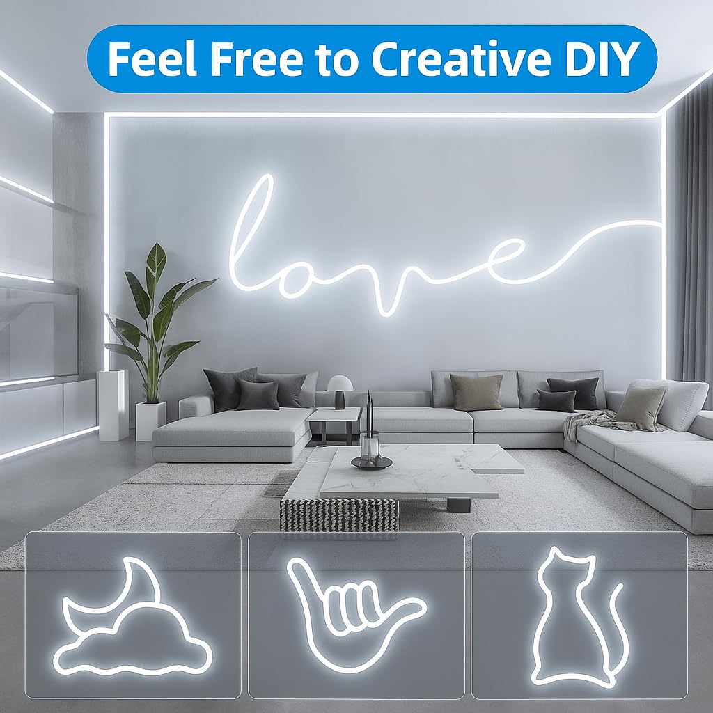 16.4 Ft Neon LED Strip Light with 12V Adapter