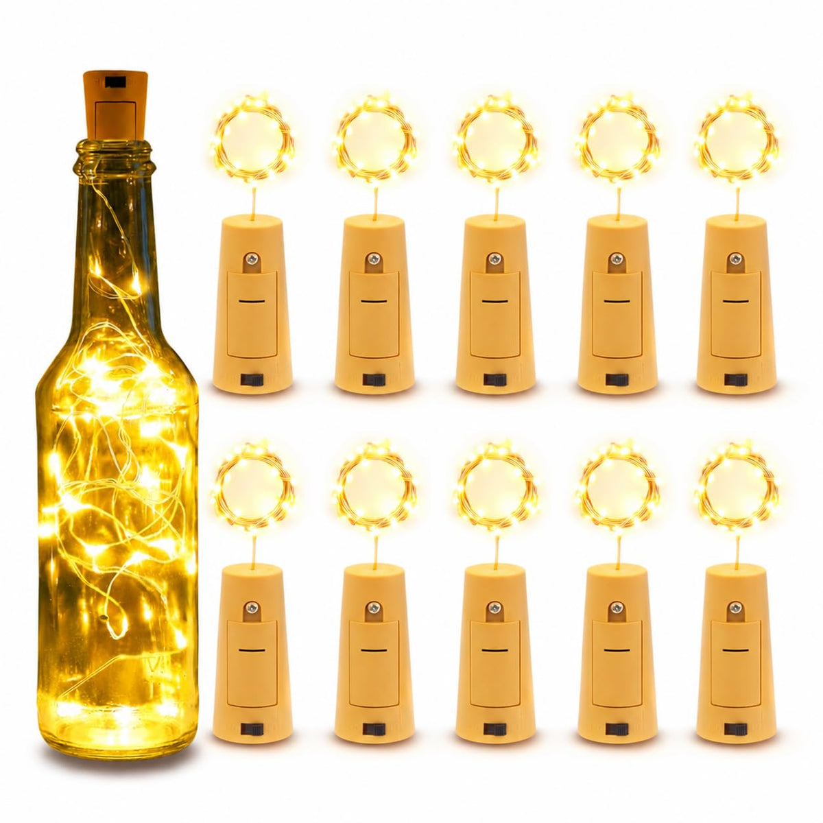 20 LED Wine Bottle Cork Copper Wire String Lights