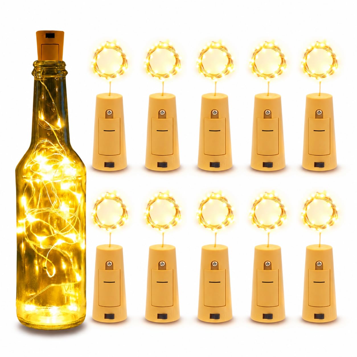 20 LED Wine Bottle Cork Copper Wire String Lights
