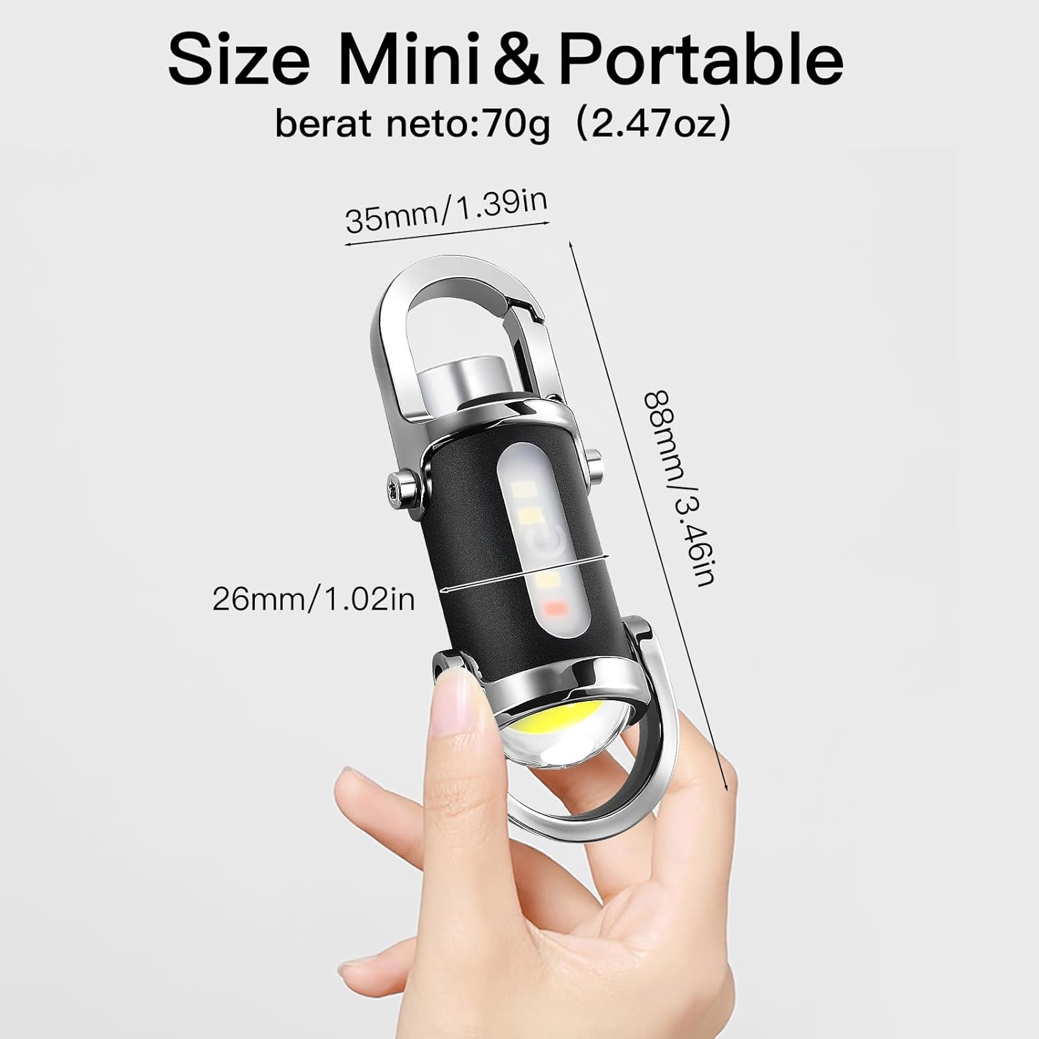 1200LM Super Bright Mini Keyring Torch