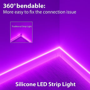 16.4 Ft Neon LED Strip Light with 12V Adapter