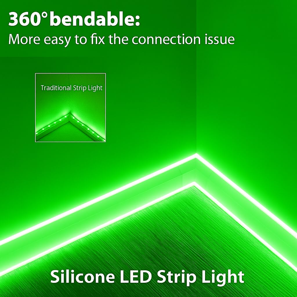 16.4 Ft Neon LED Strip Light with 12V Adapter
