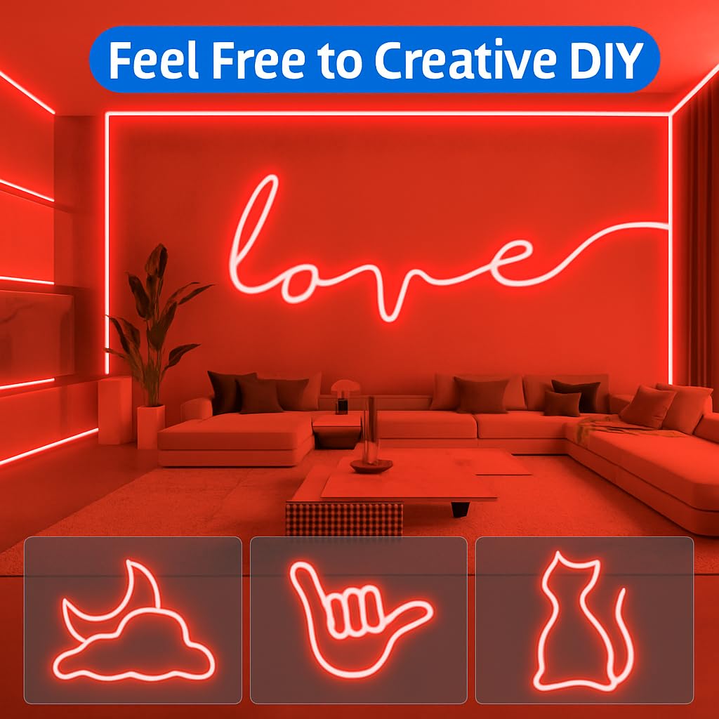 16.4 Ft Neon LED Strip Light with 12V Adapter