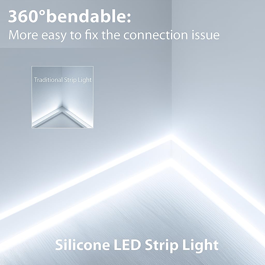 16.4 Ft Neon LED Strip Light with 12V Adapter
