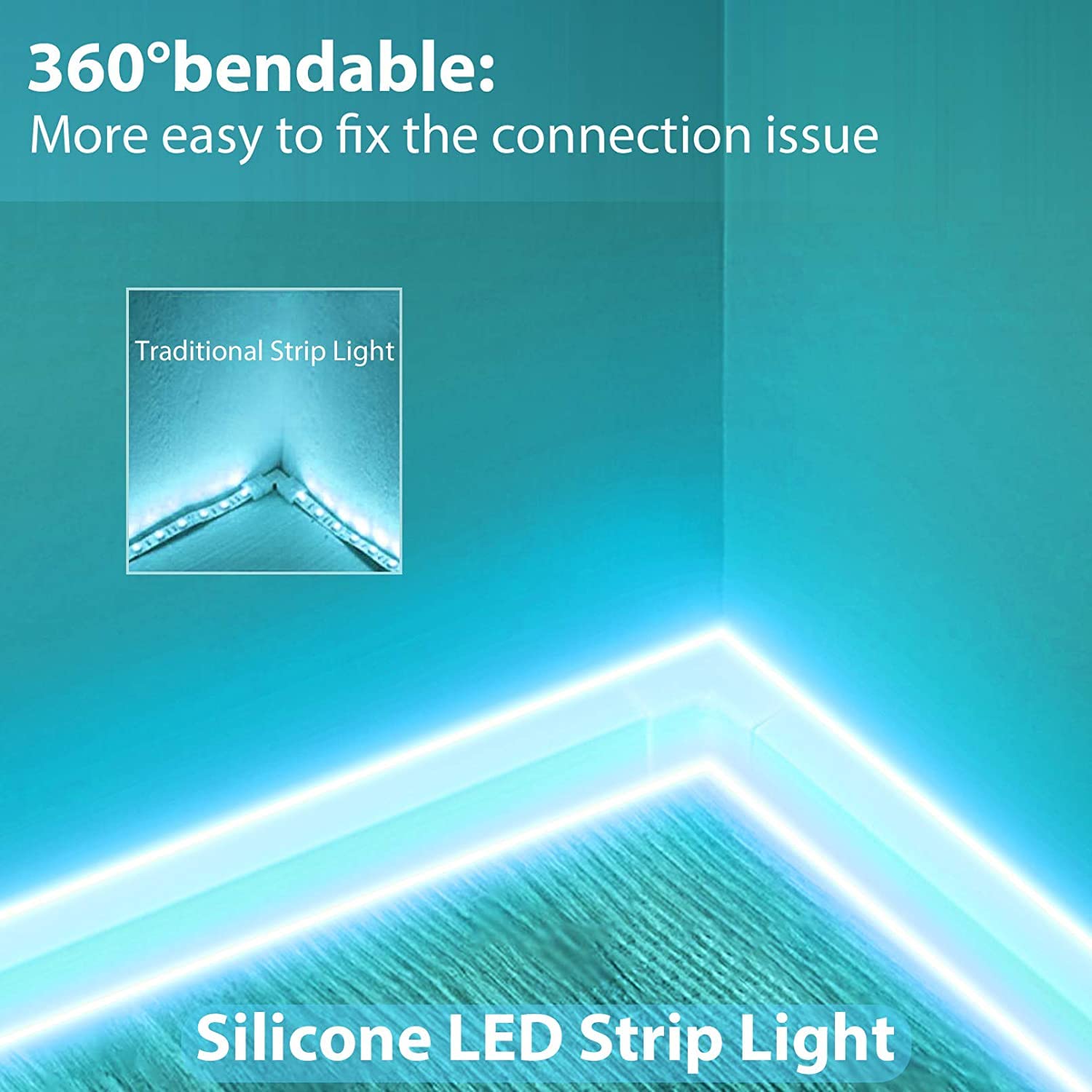 16.4 Ft Neon LED Strip Light with 12V Adapter