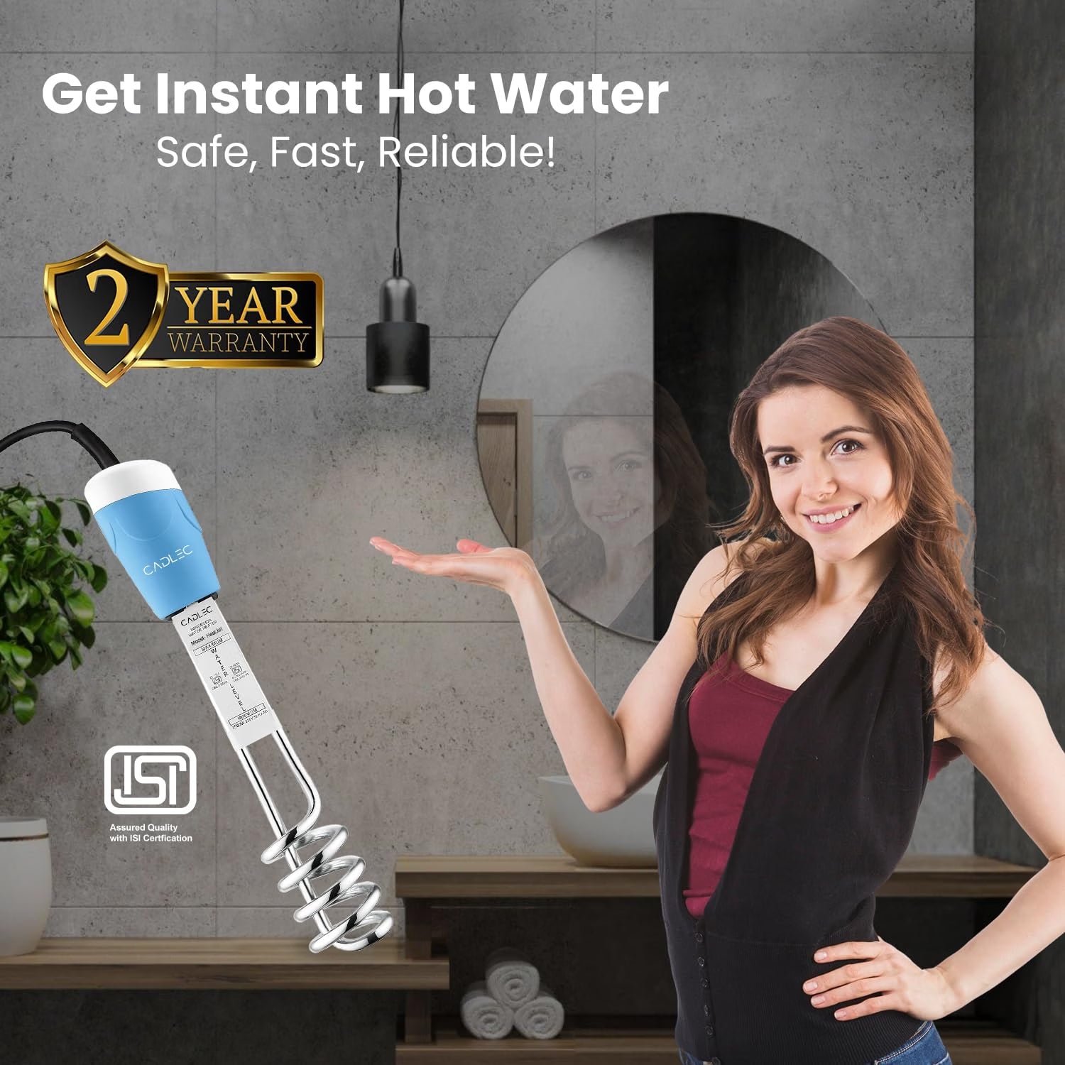HeatJet 1500W Immersion Rod Water Heater