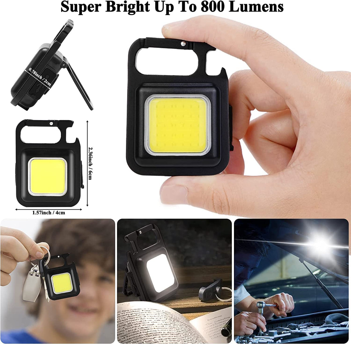 SURAIELEC COB Keychain Led Flashlight