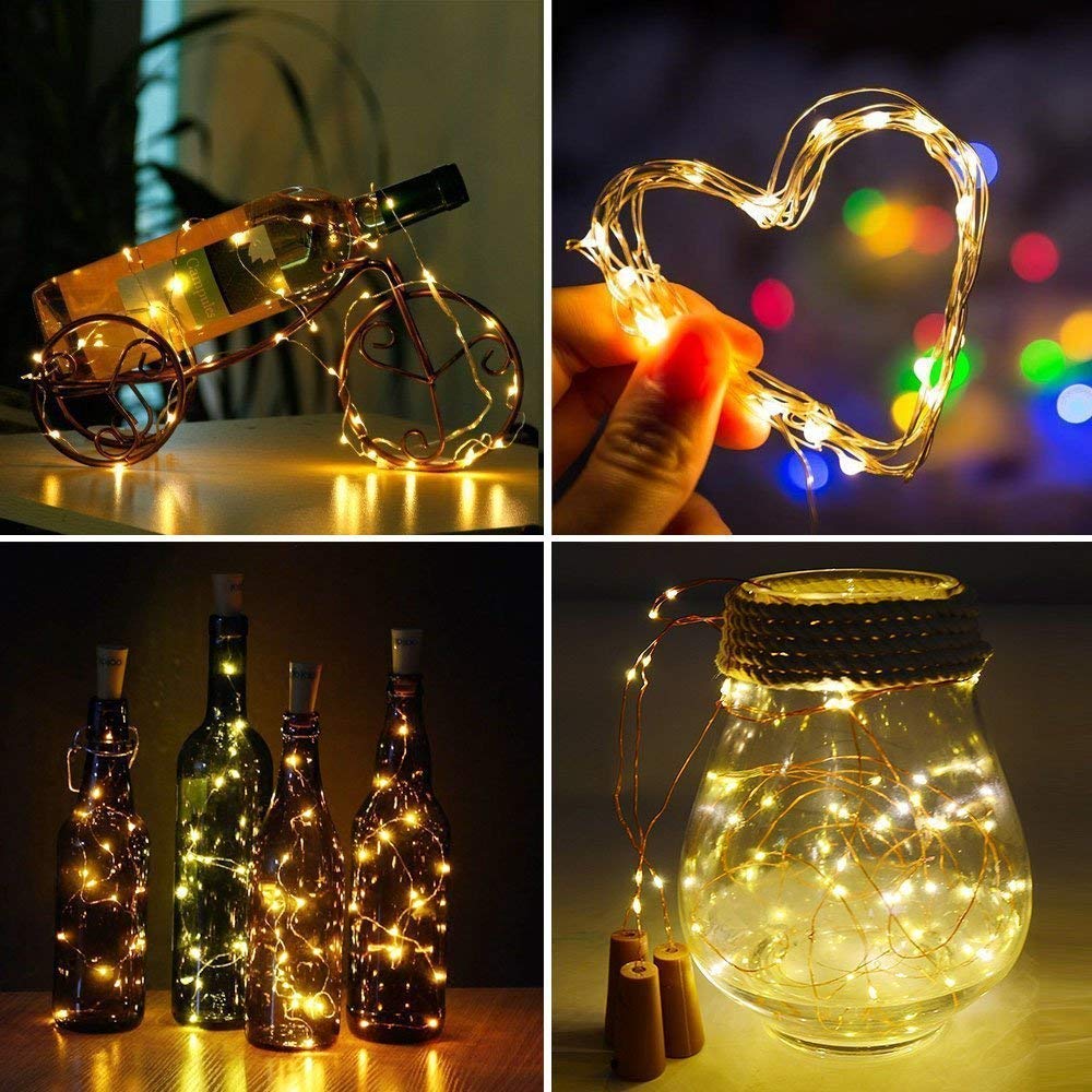 20 LED Wine Bottle Cork Copper Wire String Lights
