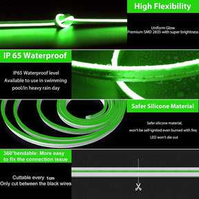 16.4 Ft Neon LED Strip Light with 12V Adapter
