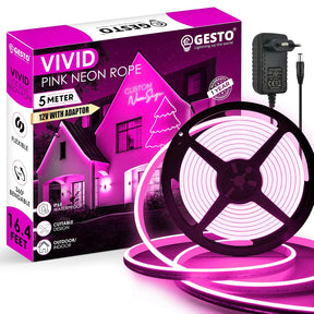 16.4 Ft Neon LED Strip Light with 12V Adapter