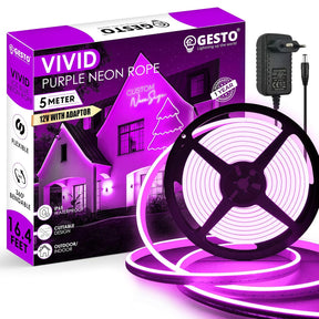 16.4 Ft Neon LED Strip Light with 12V Adapter