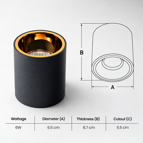 Surface COB LED Downlighter Focus Light Warm White