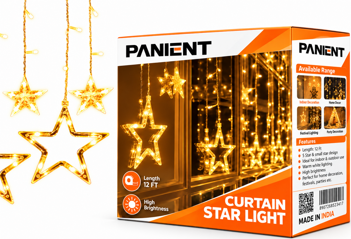 Star LED Curtain Light for Home Warm White