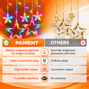 Star LED Curtain Light for Home Warm White
