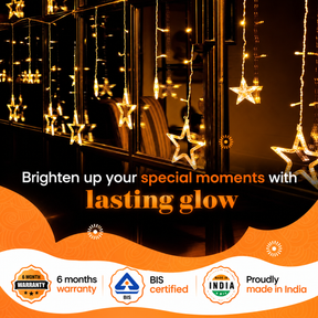 Star LED Curtain Light for Home Warm White