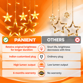 Star LED Curtain Light for Home Warm White